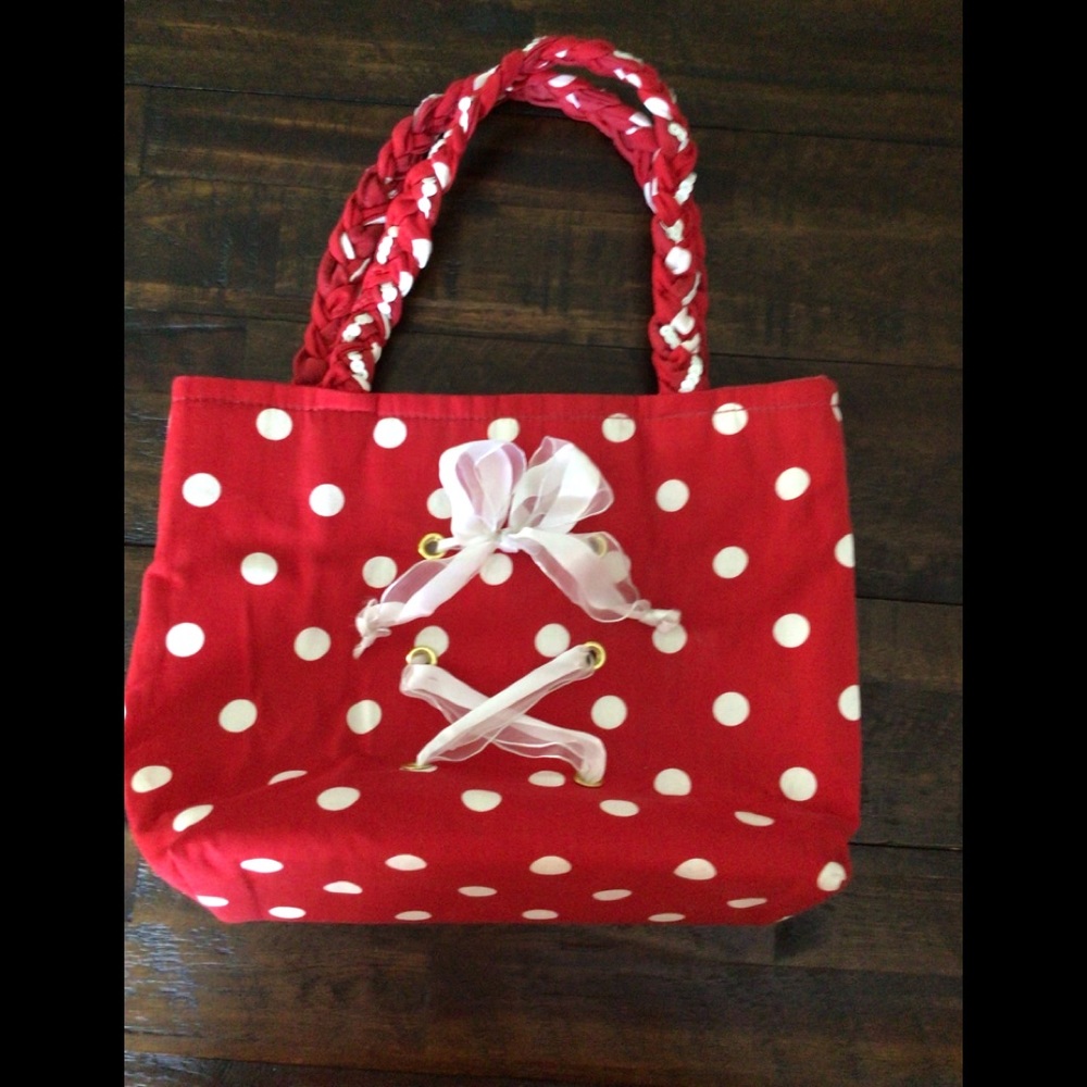 Winx Fabric Purse - Red with White polka dots